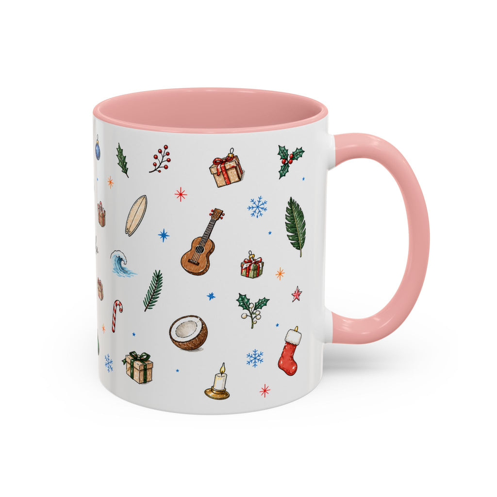 Honolulu Christmas Mug | Watercolor City Souvenir | Ceramic Coffee Cup (11oz 15oz)