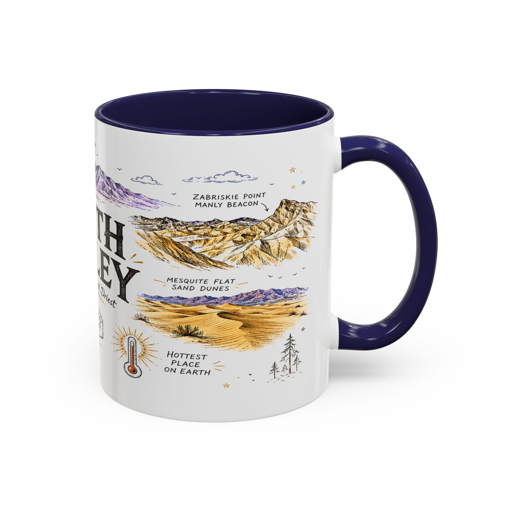 Death Valley National Park Coffee Mug | California Desert Hiking Camping Gift | Accent Color Ceramic 11oz 15oz