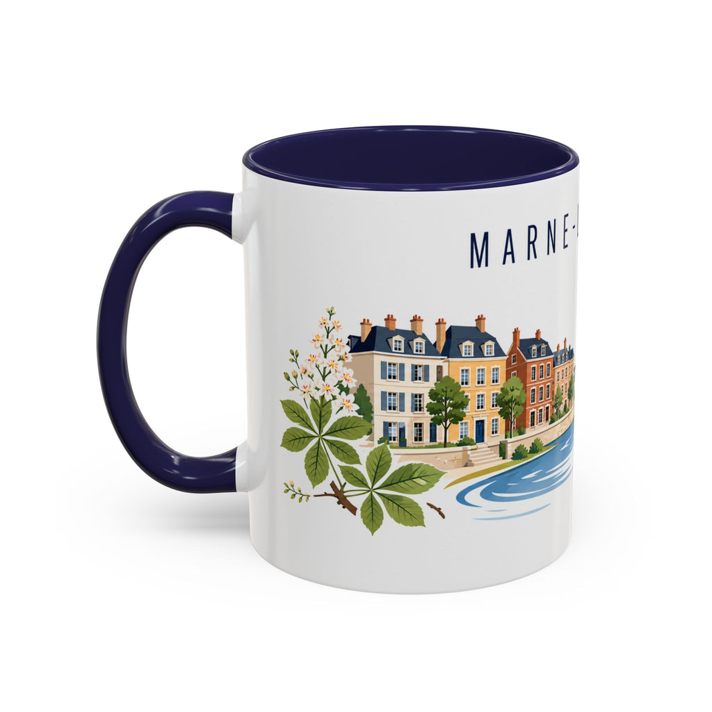Marne-La-Vallée Coffee Mug | France Travel Souvenir | Porcelain Decal City Gift | 11oz 15oz Accent Mug