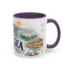 Dead Sea Mug, Jordan Travel Souvenir, Bucket List Gift, Accent Ceramic Coffee Mug 11oz 15oz