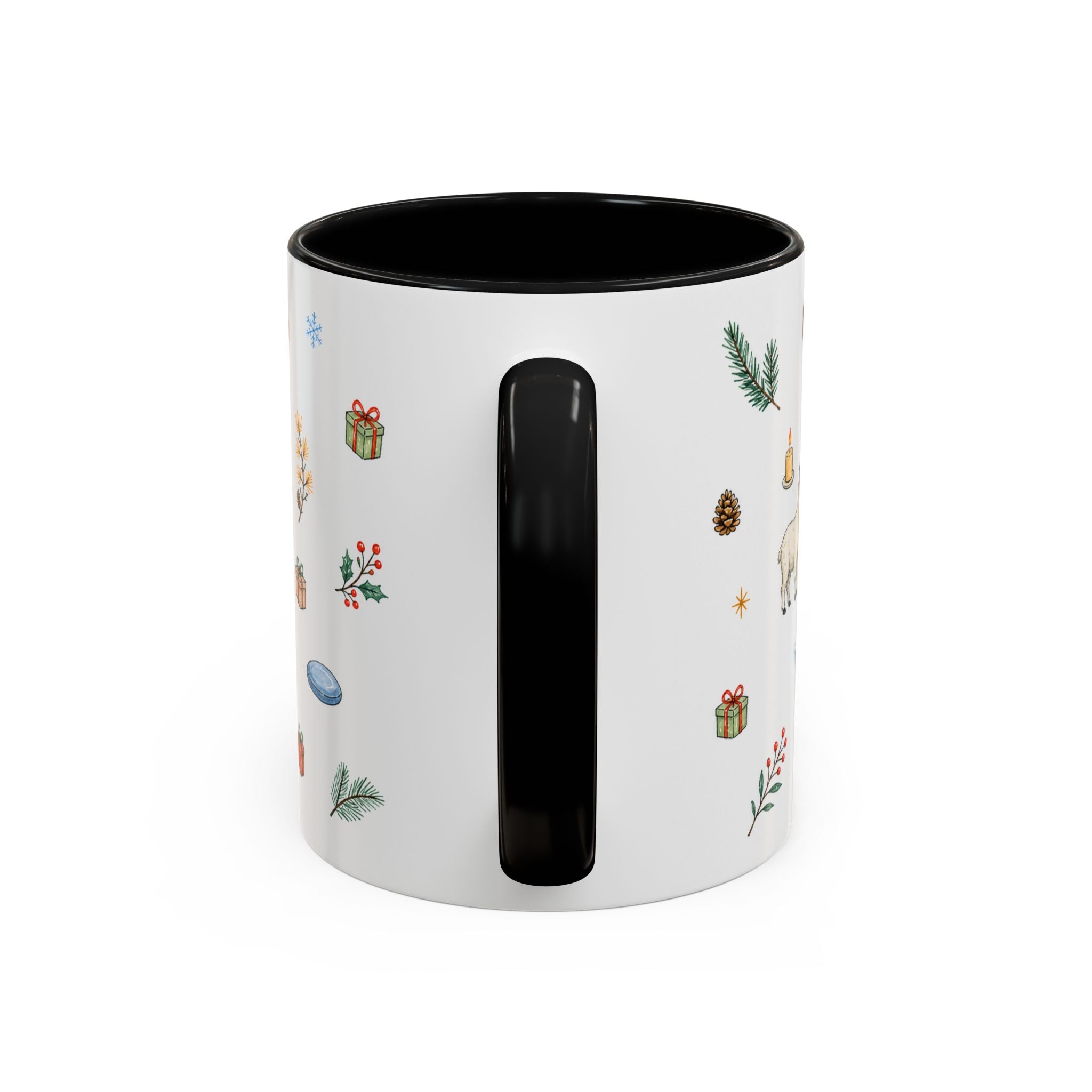 Banff Lake Louise Christmas Mug | Watercolor Travel Souvenir | Holiday Gift | Accent Ceramic Coffee Cup 11oz 15oz