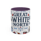 Great White North Coffee Mug | Canadian Pride Gift | Accent Color Ceramic 11oz 15oz