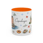 Copenhagen Christmas Mug | Watercolor Travel Souvenir | Holiday Gift | Accent Ceramic Coffee Cup 11oz 15oz