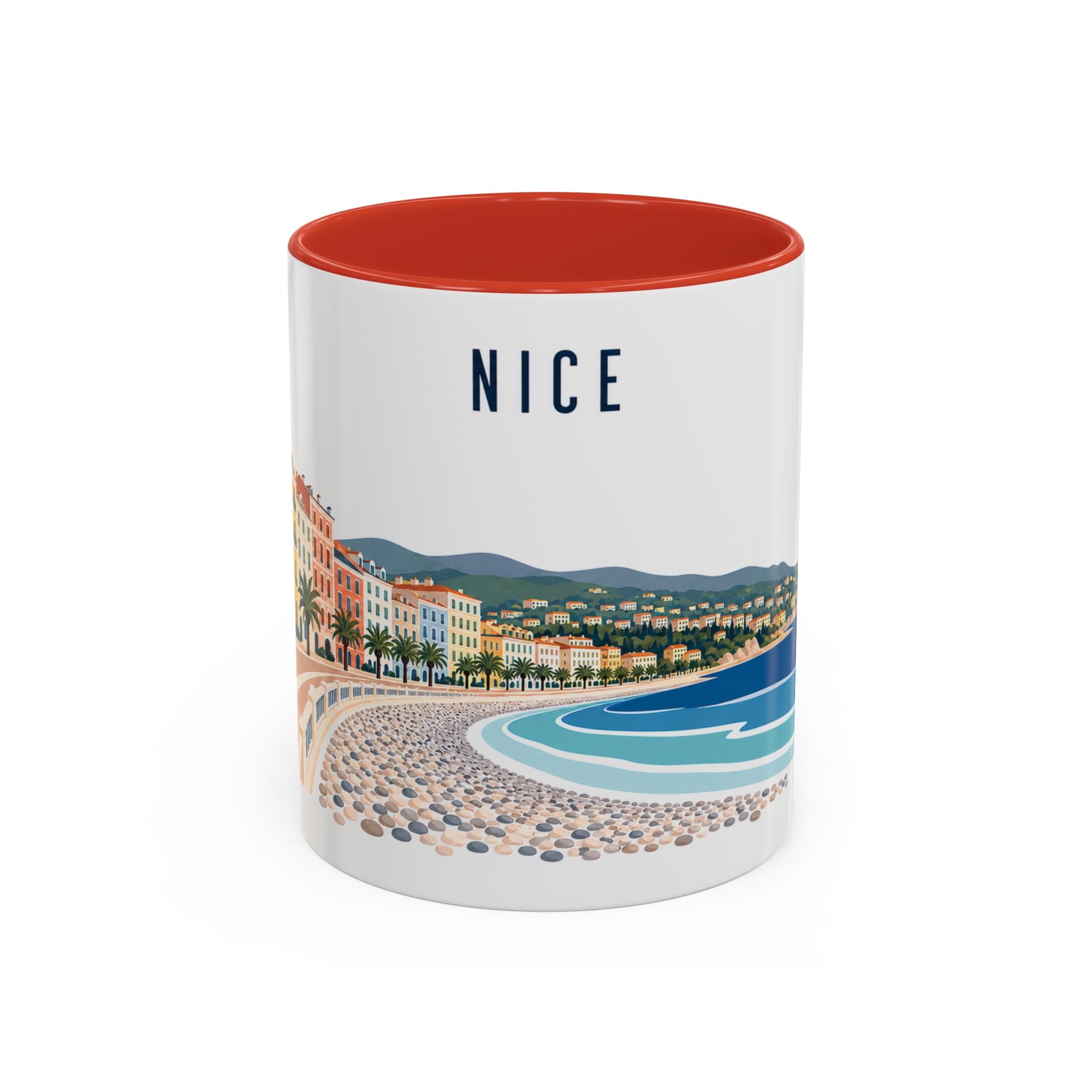Nice Coffee Mug | France Travel Souvenir | Porcelain Decal City Gift | 11oz 15oz Accent Mug