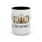 San Antonio Illustrated Travel Mug | City Souvenir Accent Coffee Mug | 11oz 15oz Ceramic Cup