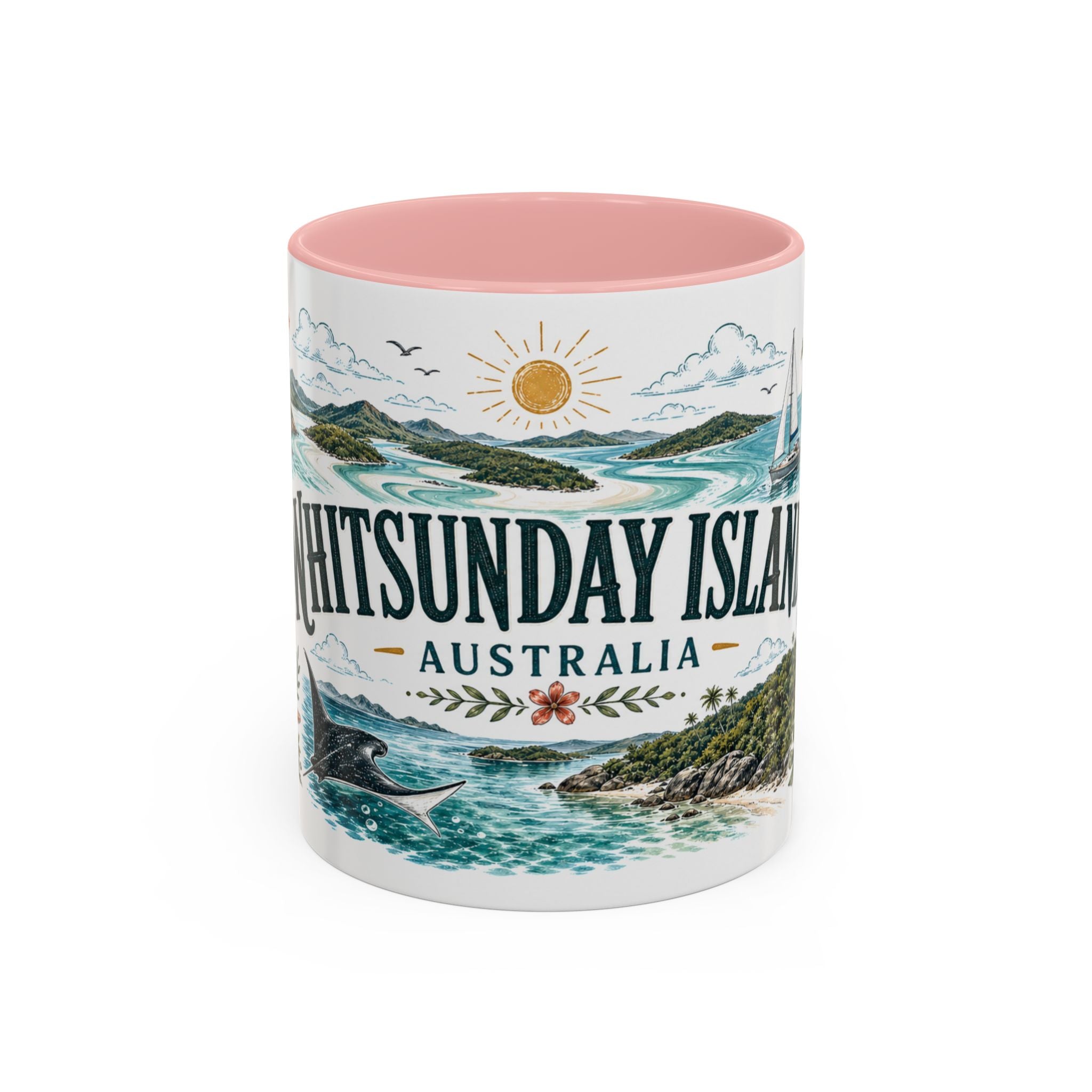 Whitsunday Islands Mug, Australia Travel Souvenir, Bucket List Gift, Accent Ceramic Coffee Mug 11oz 15oz