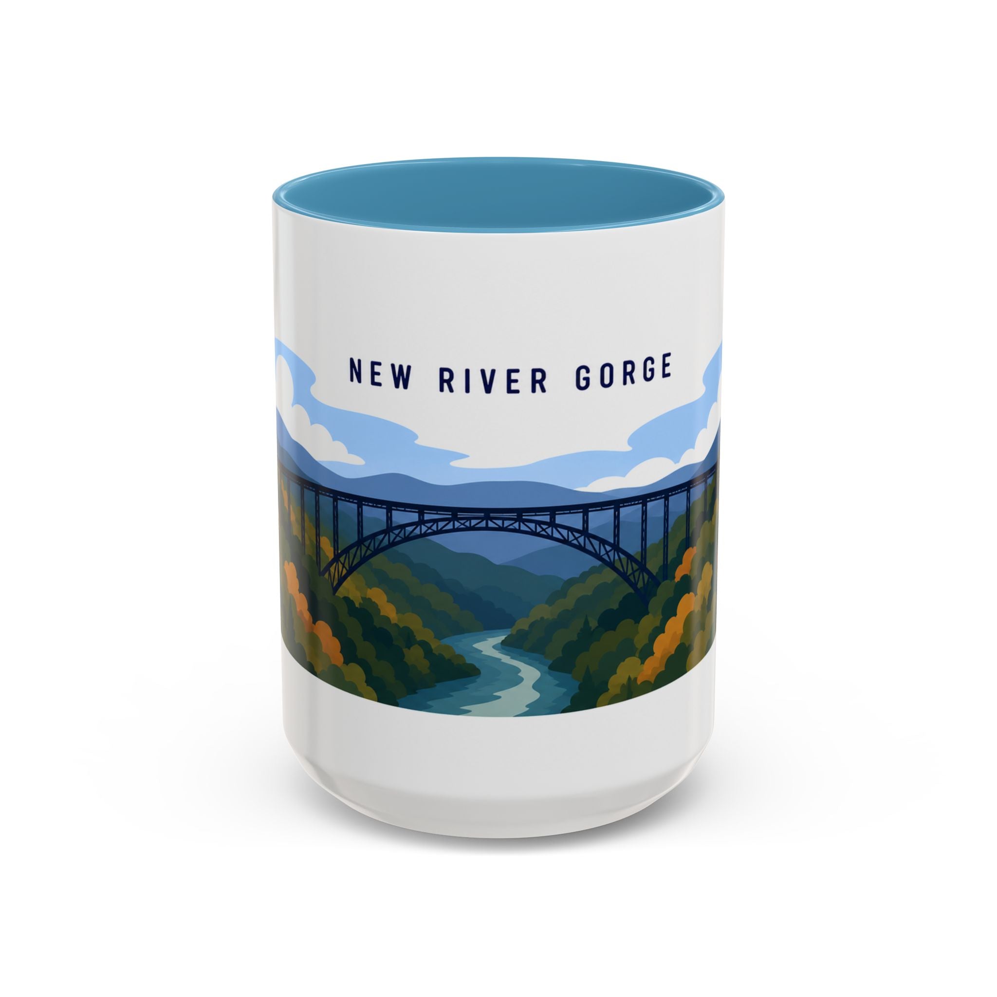 New River Gorge National Park and Preserve Coffee Mug | Solid Color Block Park Souvenir | 11oz 15oz Accent Mug
