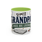 Grandpa's Jokes Are Legendary Coffee Mug | Funny Gift From Grandkids | Accent Ceramic 11oz 15oz
