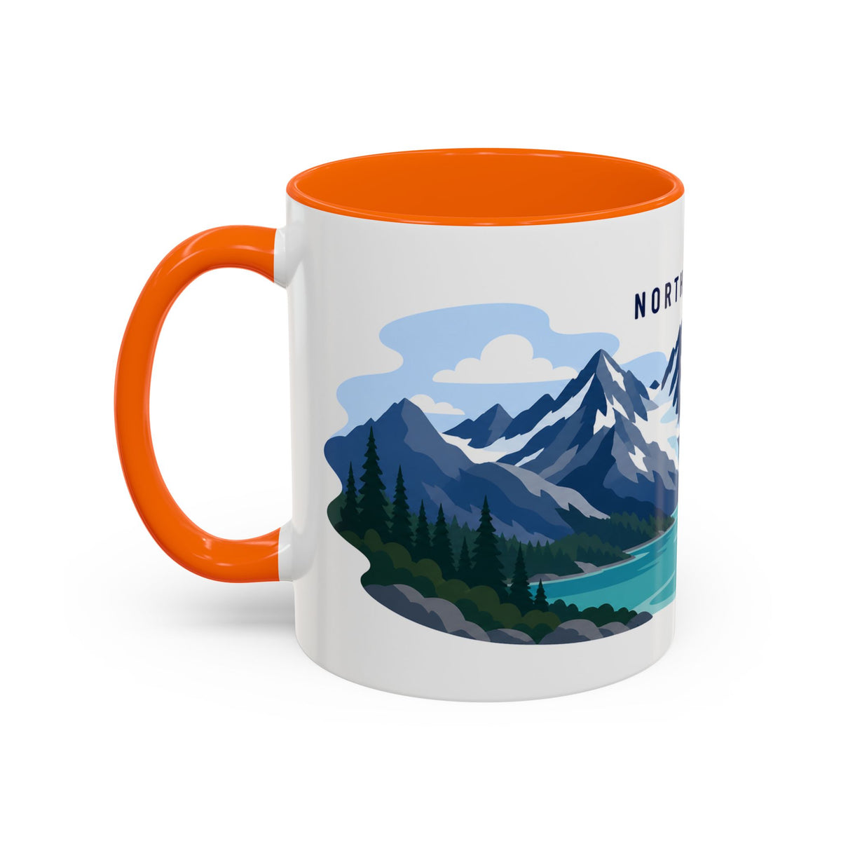 North Cascades National Park Coffee Mug | Solid Color Block Park Souvenir | 11oz 15oz Accent Mug