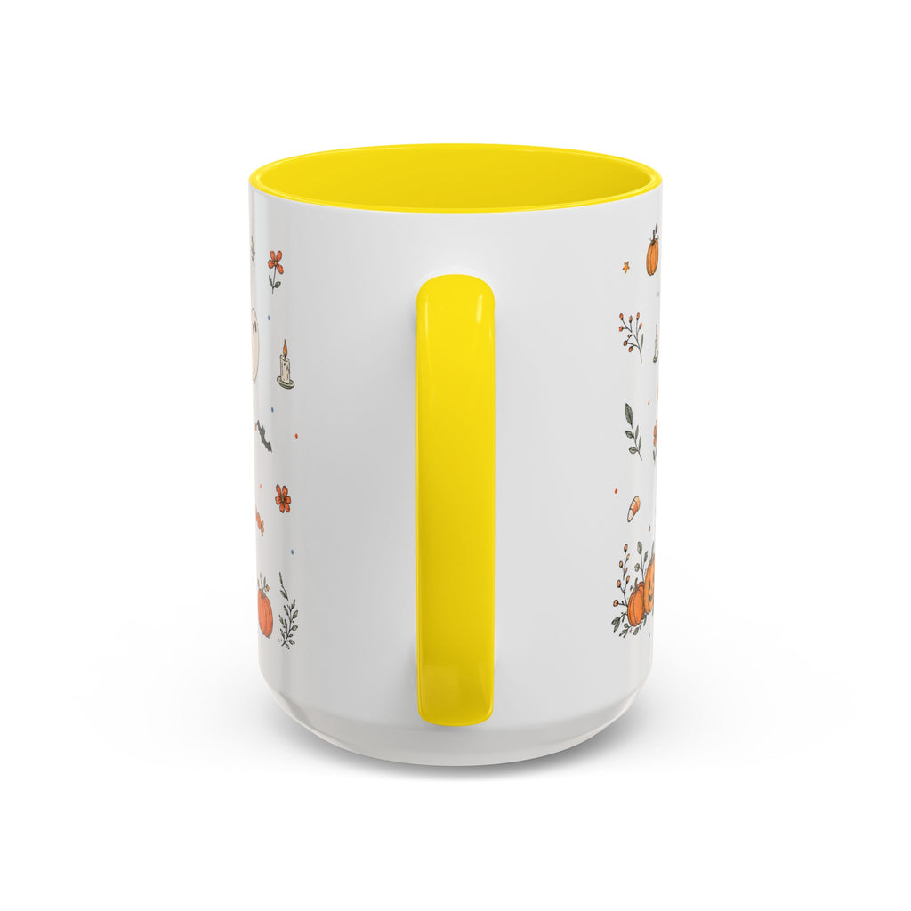 Halloween Party Mug | Ghost Black Cat Candy Watercolor Gift | Accent Cup 11oz 15oz