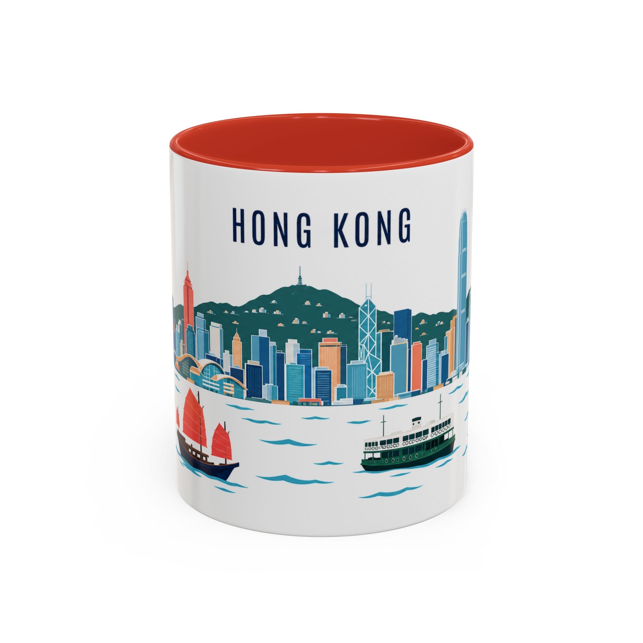Hong Kong Coffee Mug | Hong Kong Travel Souvenir | Porcelain Decal City Gift | 11oz 15oz Accent Mug