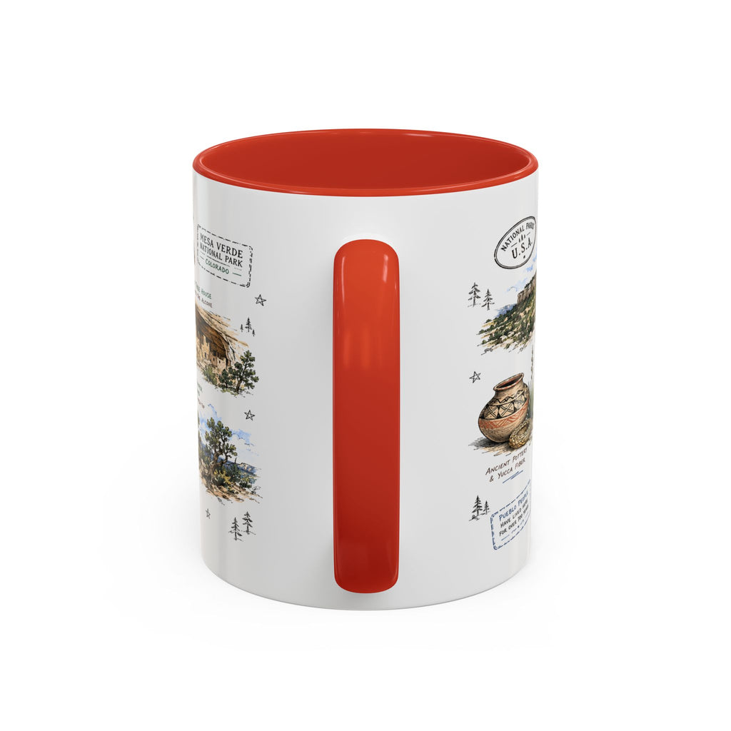 Mesa Verde National Park Coffee Mug | Colorado Ancient Cliff Dwellings Gift | Accent Color Ceramic 11oz 15oz