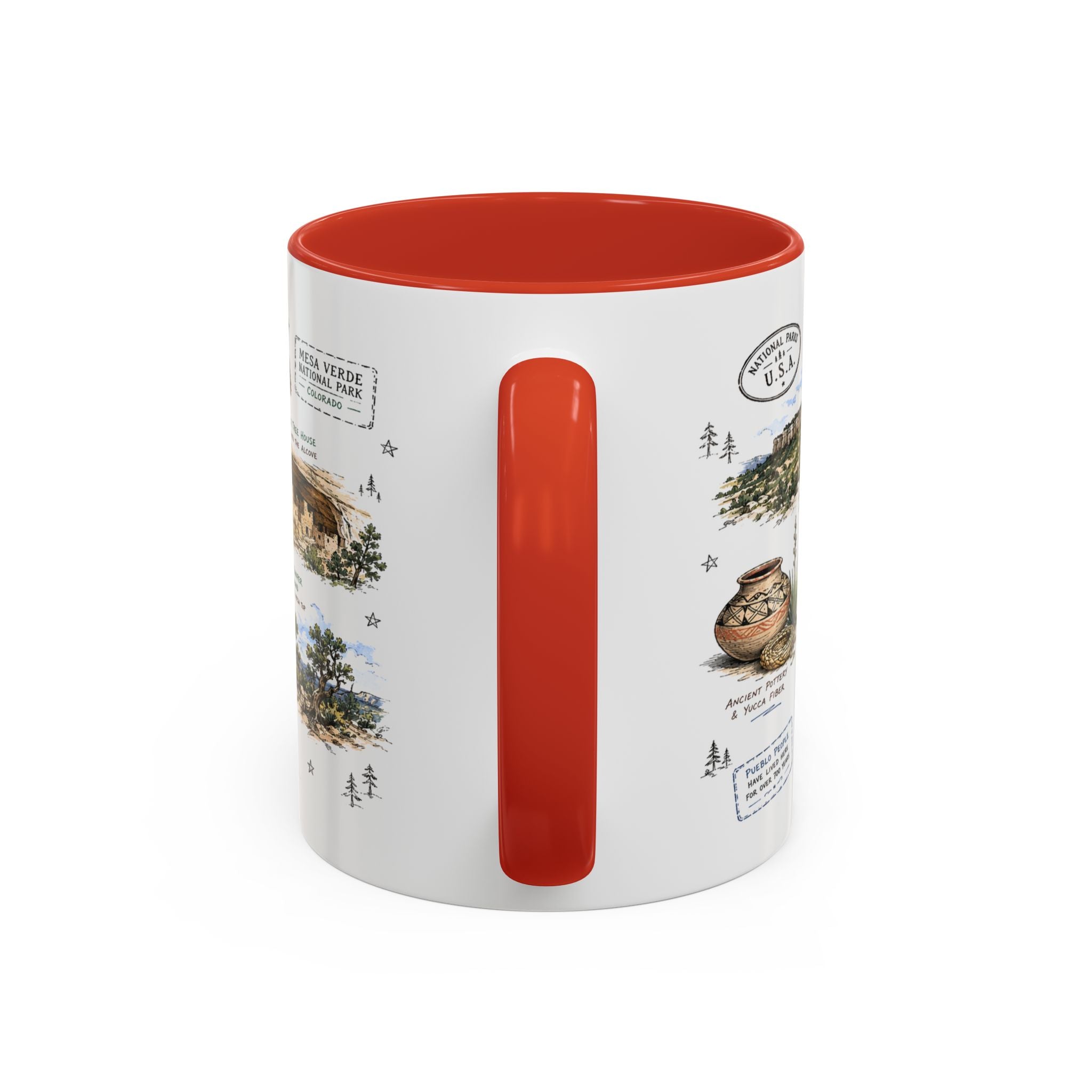 Mesa Verde National Park Coffee Mug | Colorado Ancient Cliff Dwellings Gift | Accent Color Ceramic 11oz 15oz