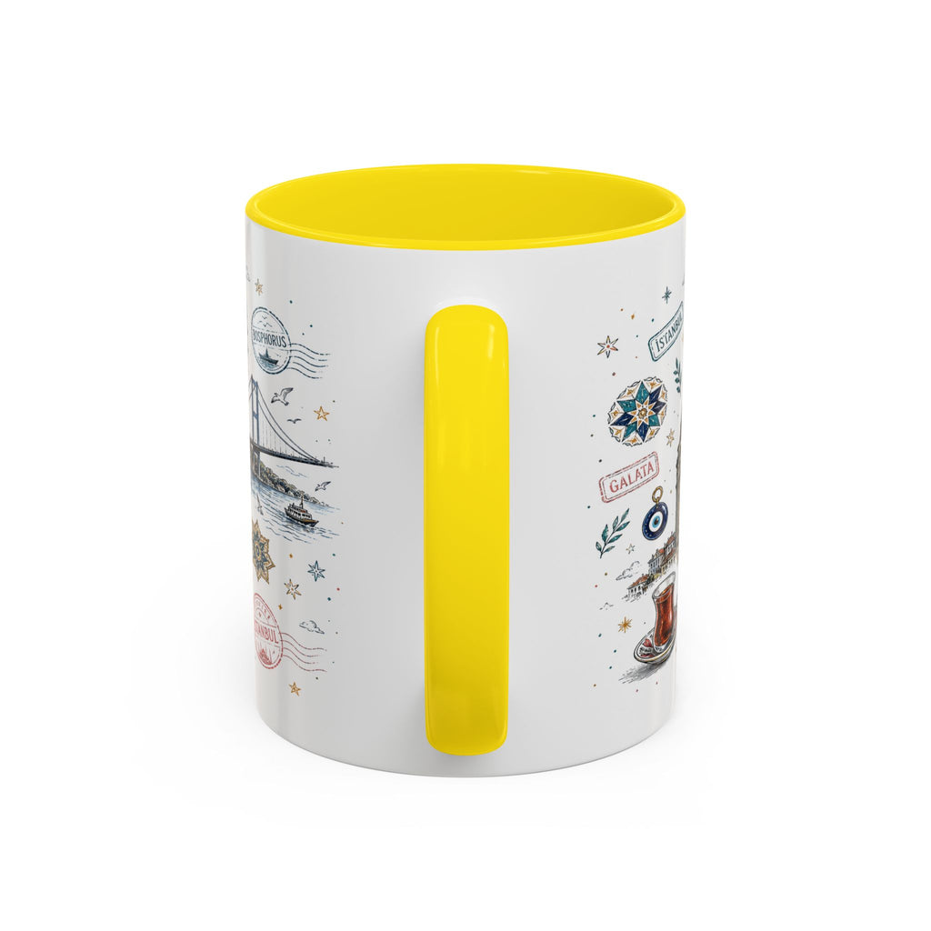 Istanbul Coffee Mug | Turkey Souvenir Travel Gift | Accent Color Ceramic 11oz 15oz