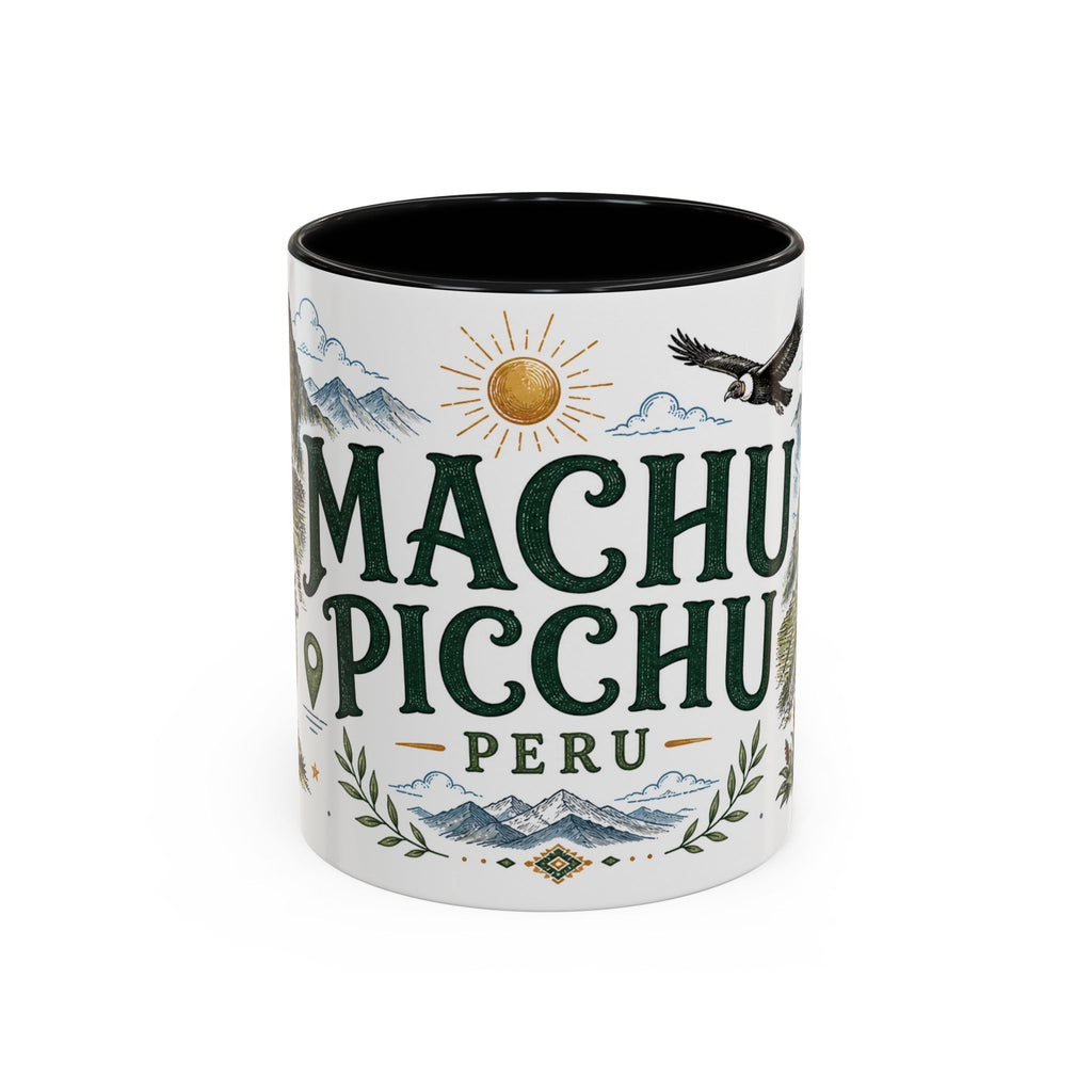Machu Picchu Coffee Mug | Travel Destination Souvenir Gift | Accent Color Ceramic 11oz 15oz