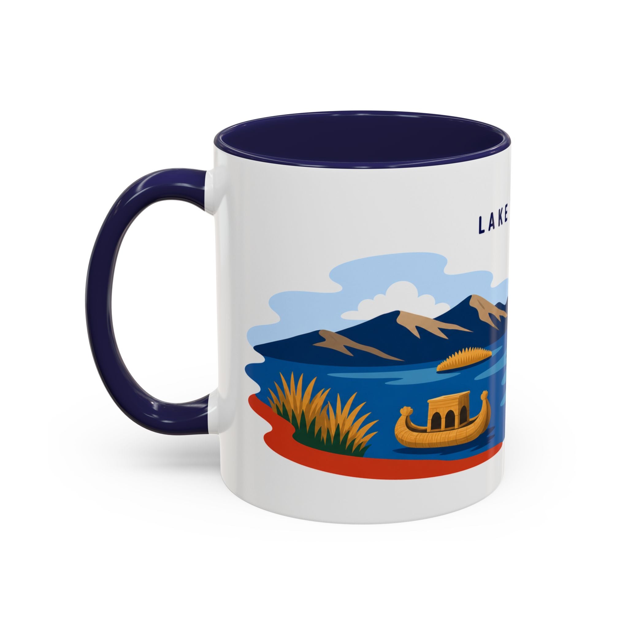Lake Titicaca Coffee Mug | Travel Destination Souvenir Gift | Accent Color Ceramic 11oz 15oz