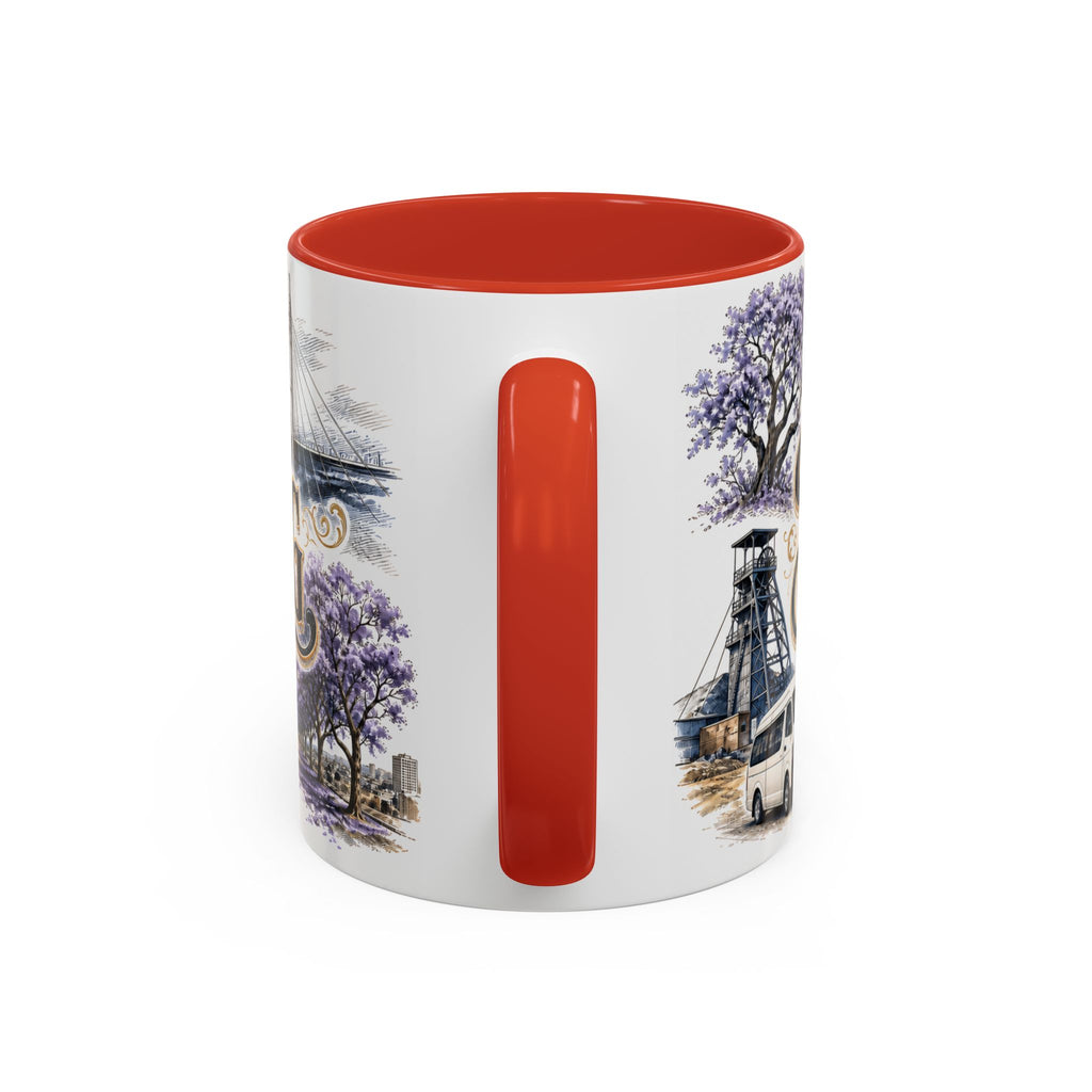 Johannesburg Coffee Mug | South Africa Travel Souvenir | Vintage Illustrated City Gift | 11 oz 15 oz Accent Mug