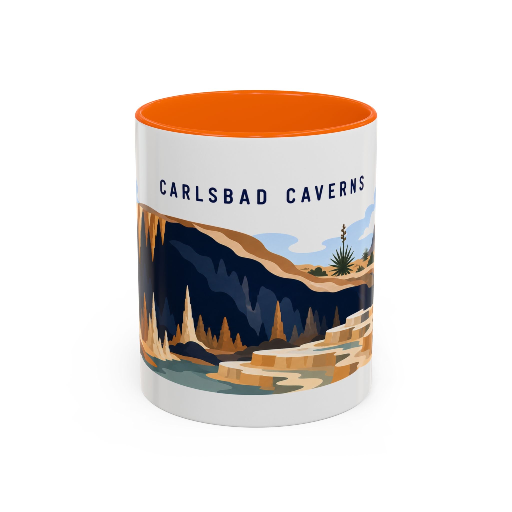 Carlsbad Caverns National Park Coffee Mug | Solid Color Block Park Souvenir | 11oz 15oz Accent Mug