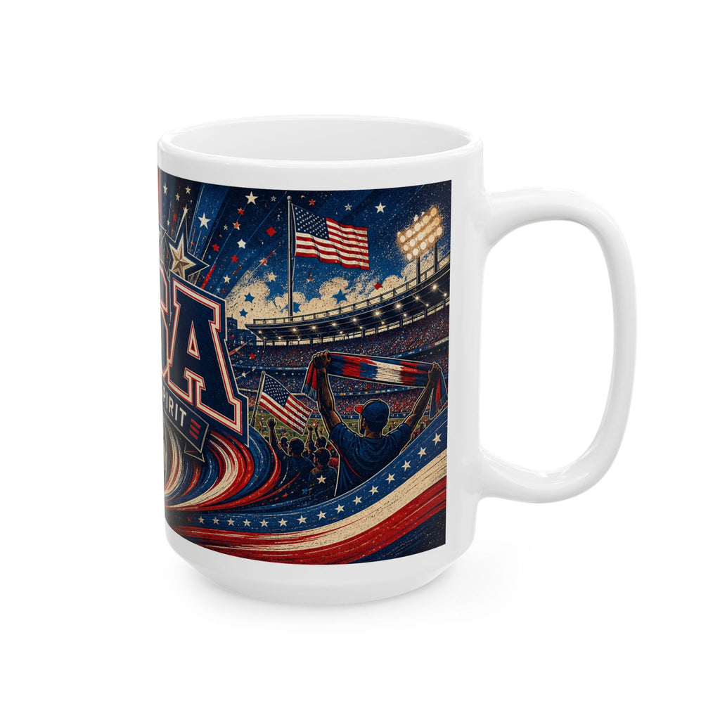 USA Soccer Spirit Coffee Mug | Soccer Fan Gift | Ceramic 11oz 15oz Match Day Cup