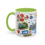Hong Kong Illustrated Travel Mug | City Souvenir Accent Coffee Mug | 11oz 15oz Ceramic Cup