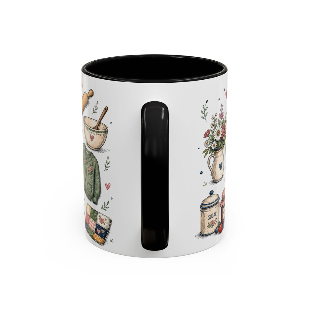Grandma Makes Life Sweeter Coffee Mug | Gift From Grandkids | Accent Color Ceramic 11oz 15oz