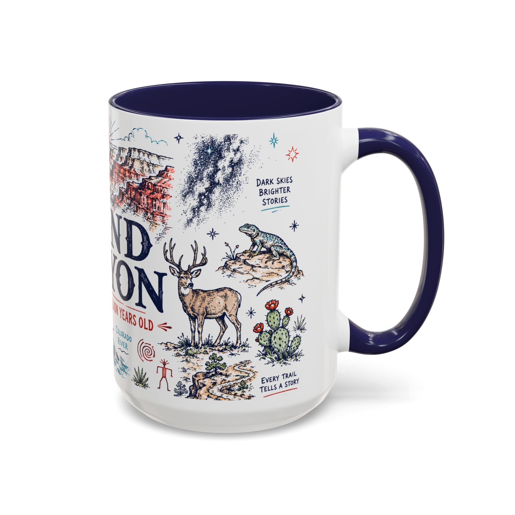 Grand Canyon National Park Coffee Mug | Hiking Camping Nature Gift | Accent Color Ceramic 11oz 15oz