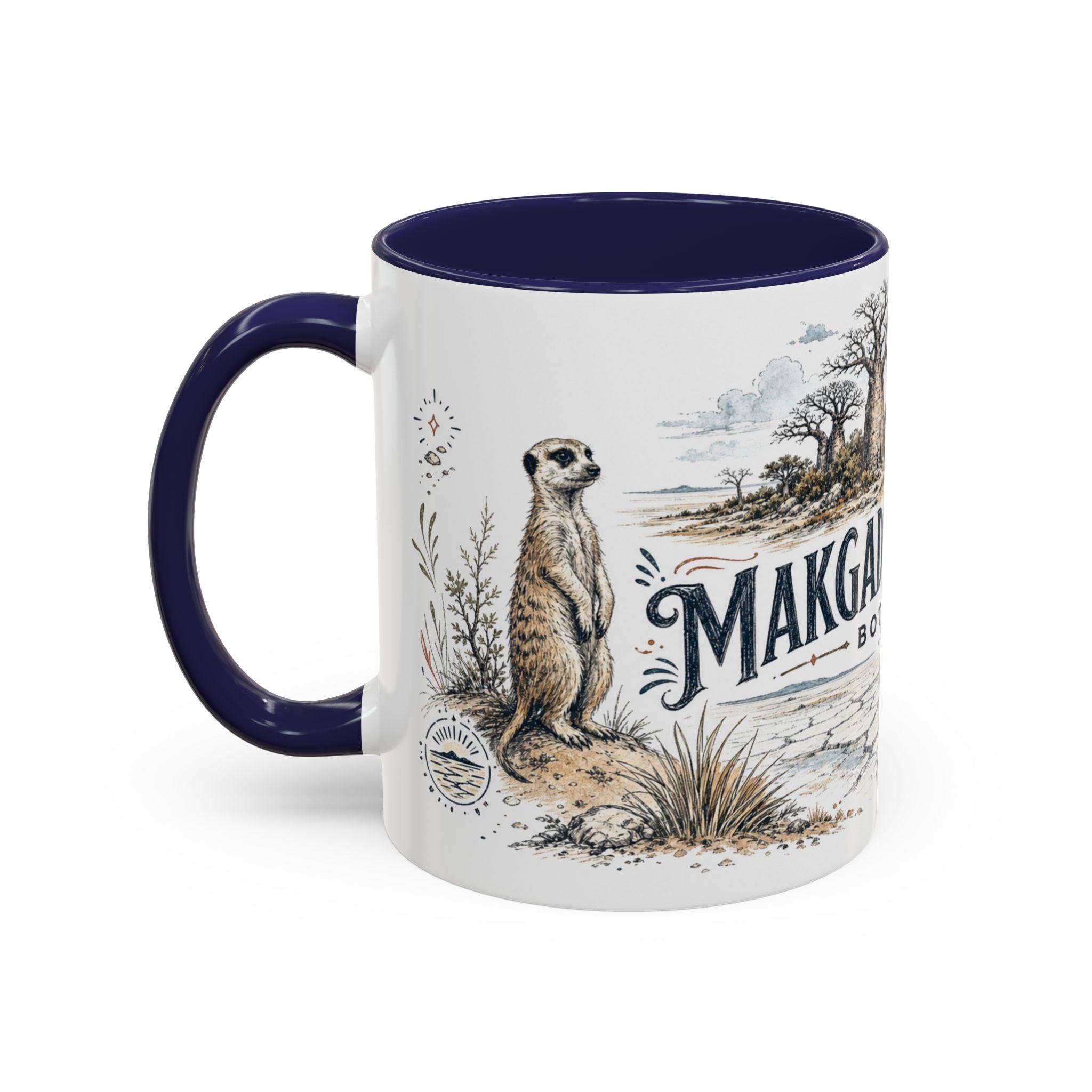 Makgadikgadi Pans Mug, Botswana Travel Souvenir, Bucket List Gift, Accent Ceramic Coffee Mug 11oz 15oz