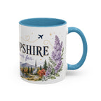 New Hampshire State Map Mug | Botanical Accents, Mountain Landscape Coffee Cup