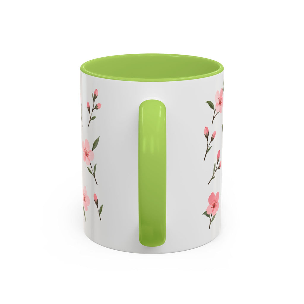 Delaware Peach Blossom Mug, State Flower Floral Coffee Cup, 11oz Botanical Gift