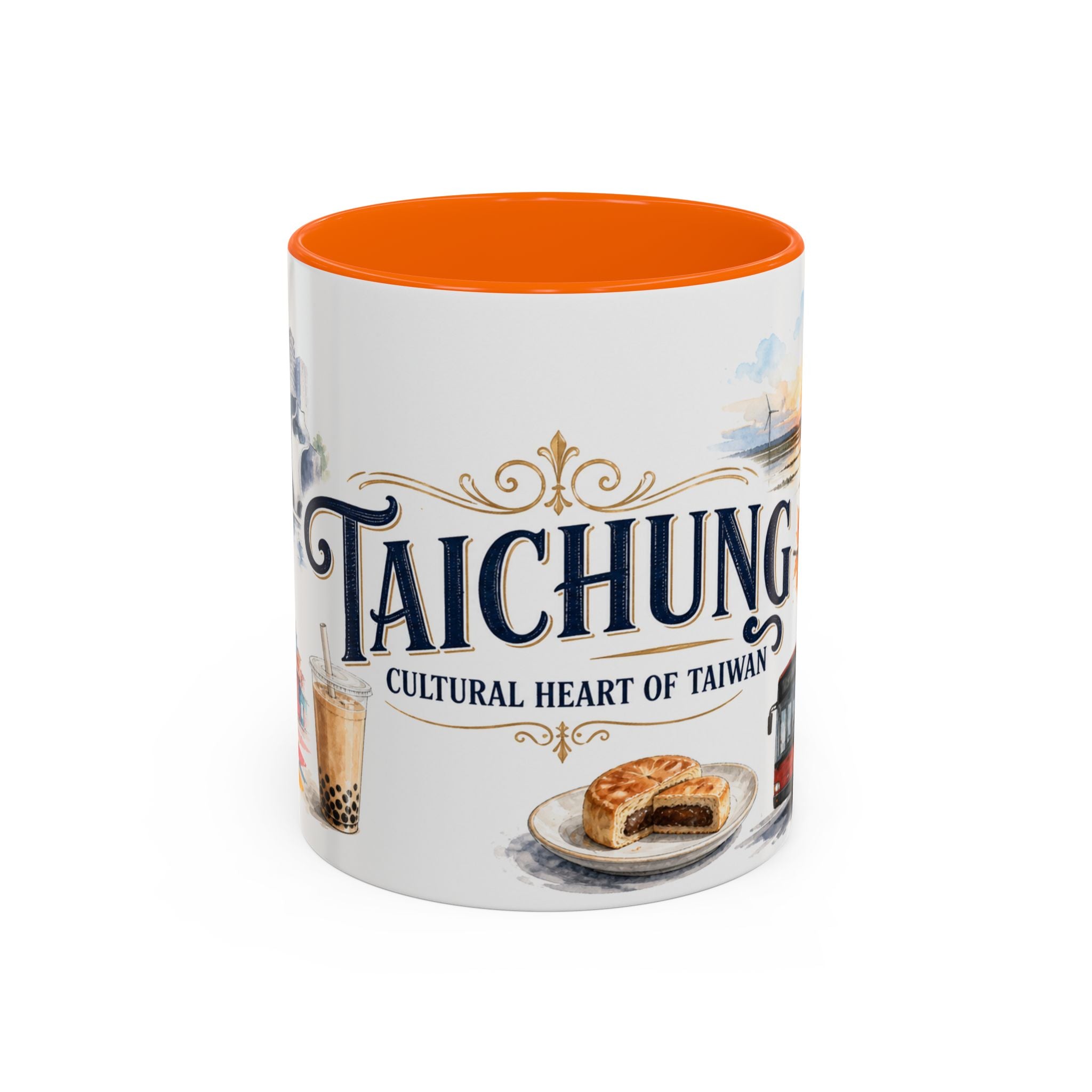 Taichung Coffee Mug | Taiwan Travel Souvenir | Vintage Illustrated City Gift | 11 oz 15 oz Accent Mug