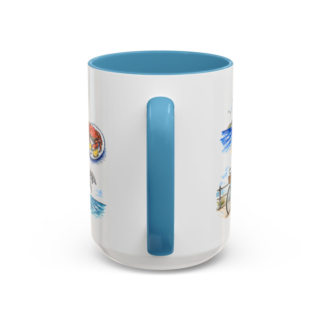 Virginia Beach Illustrated Travel Mug | City Souvenir Accent Coffee Mug | 11oz 15oz Ceramic Cup