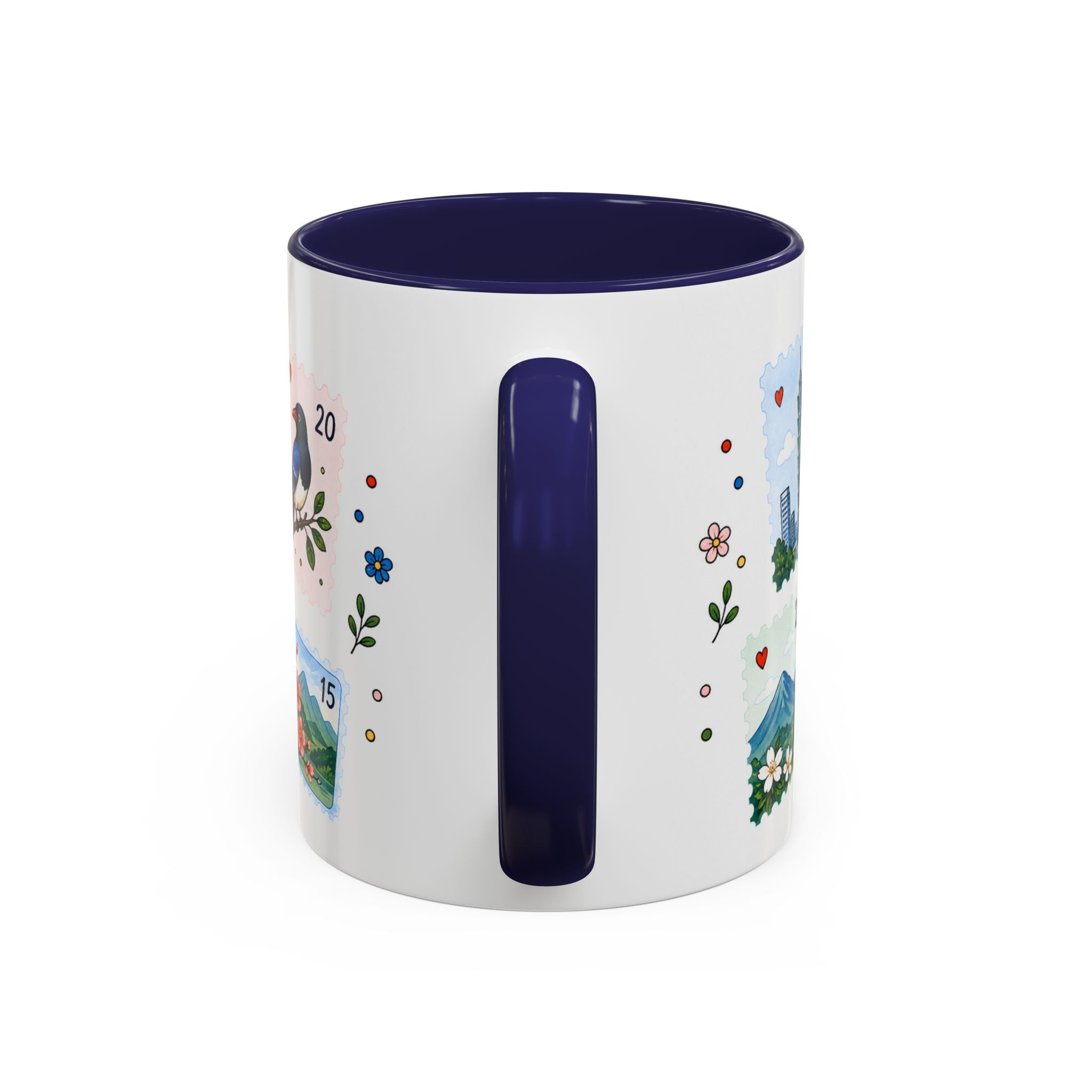 Taipei Coffee Mug | Postage Stamp Collage Mug | Travel Souvenir Accent Cup 11oz 15oz