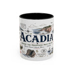 Acadia Coffee Mug | National Park Hiking Coastal Gift | Accent Color Ceramic 11oz 15oz
