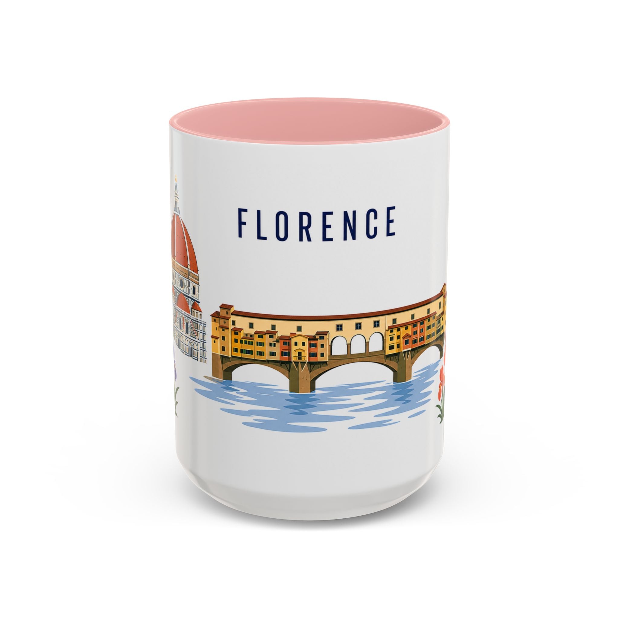 Florence Coffee Mug | Italy Travel Souvenir | Porcelain Decal City Gift | 11oz 15oz Accent Mug
