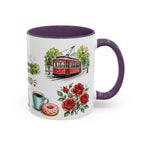 Portland Illustrated Travel Mug | City Souvenir Accent Coffee Mug | 11oz 15oz Ceramic Cup