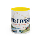Wisconsin Home State Mug | Moving Away Gift | Long Distance Friendship Coffee Cup | 11oz 15oz Accent Mug