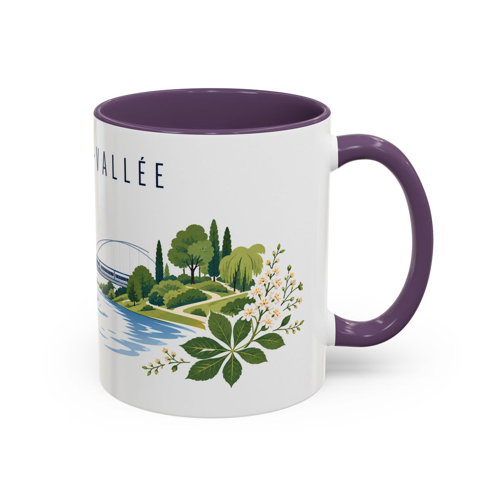 Marne-La-Vallée Coffee Mug | France Travel Souvenir | Porcelain Decal City Gift | 11oz 15oz Accent Mug