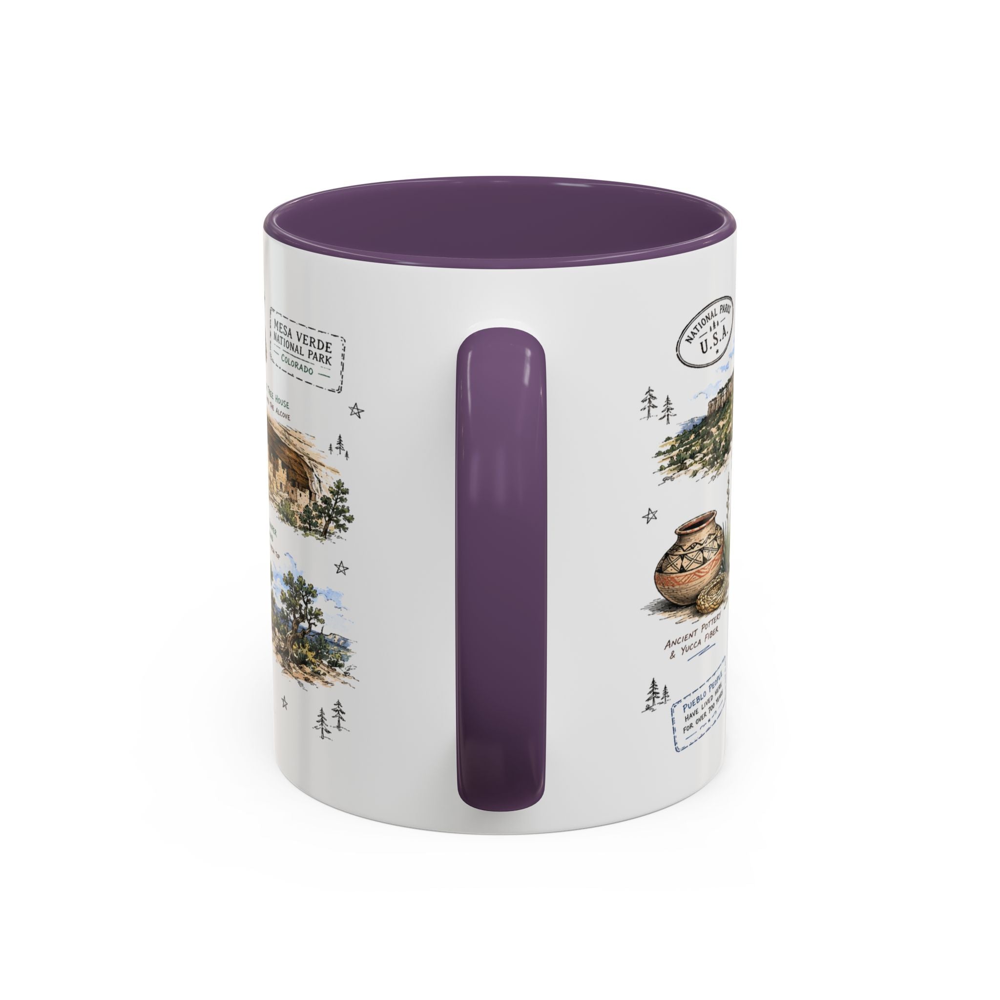 Mesa Verde National Park Coffee Mug | Colorado Ancient Cliff Dwellings Gift | Accent Color Ceramic 11oz 15oz