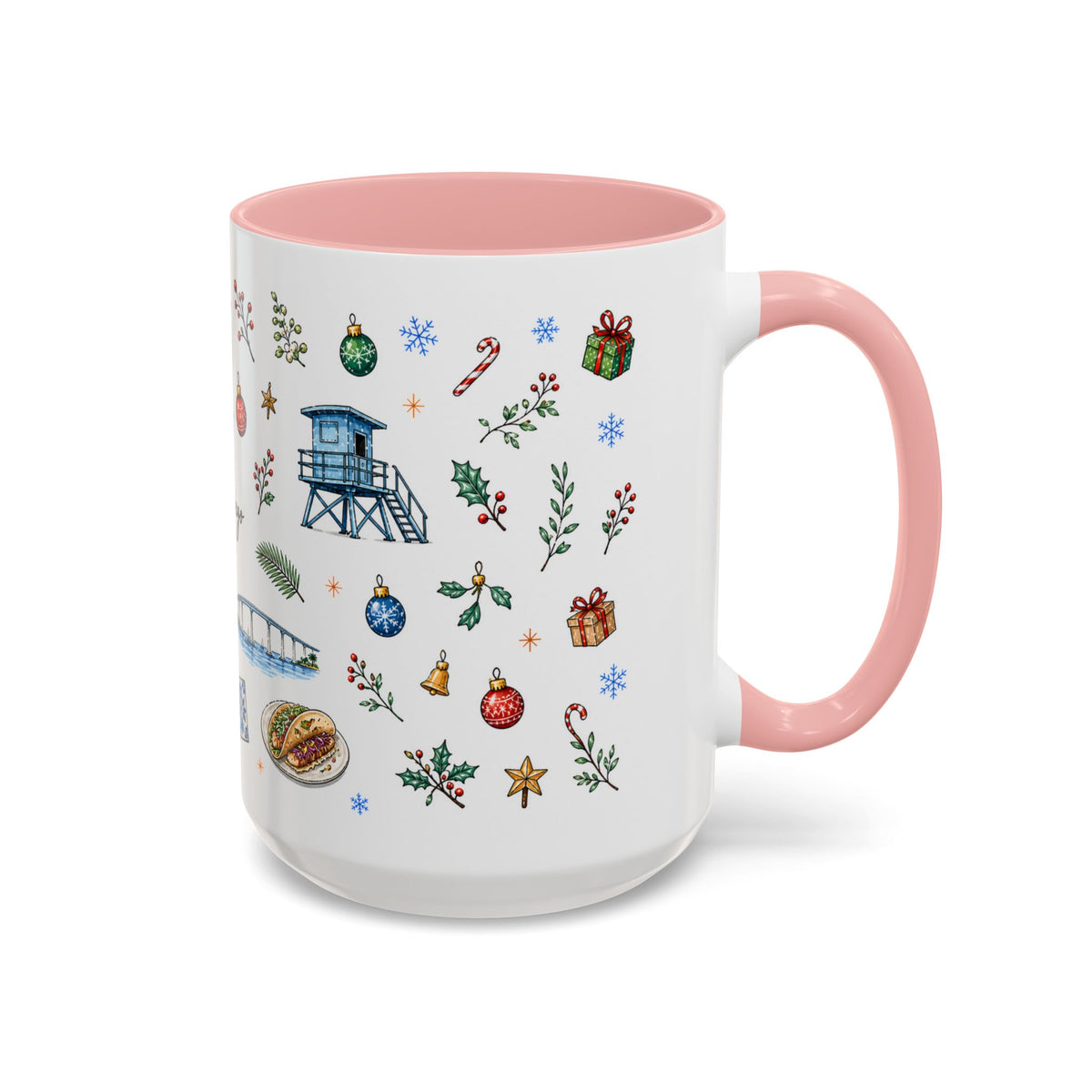 San Diego Christmas Mug | Watercolor City Souvenir, Holiday Travel Gift (11oz/15oz)