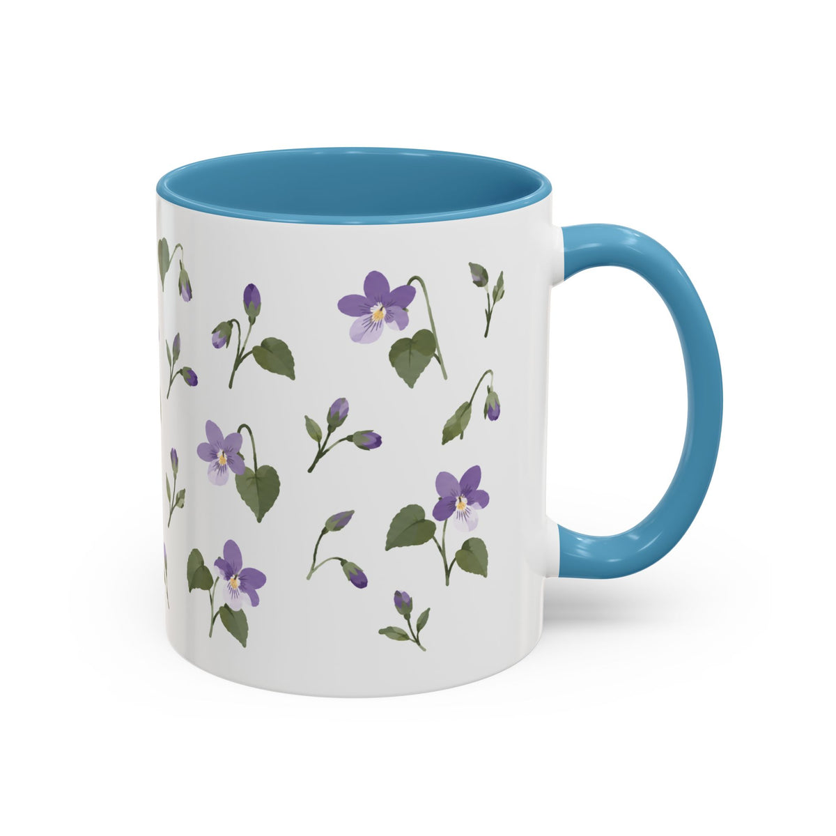 Wisconsin Wood Violet Mug, State Flower Floral Coffee Cup, 11oz Botanical Gift