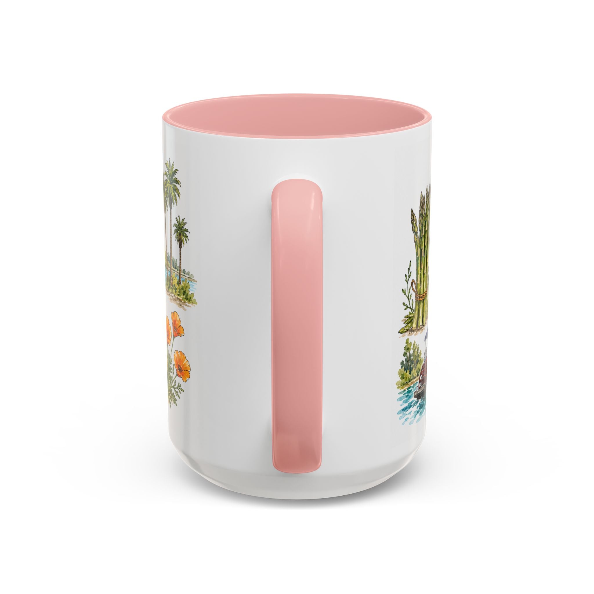 Stockton Illustrated Travel Mug | City Souvenir Accent Coffee Mug | 11oz 15oz Ceramic Cup