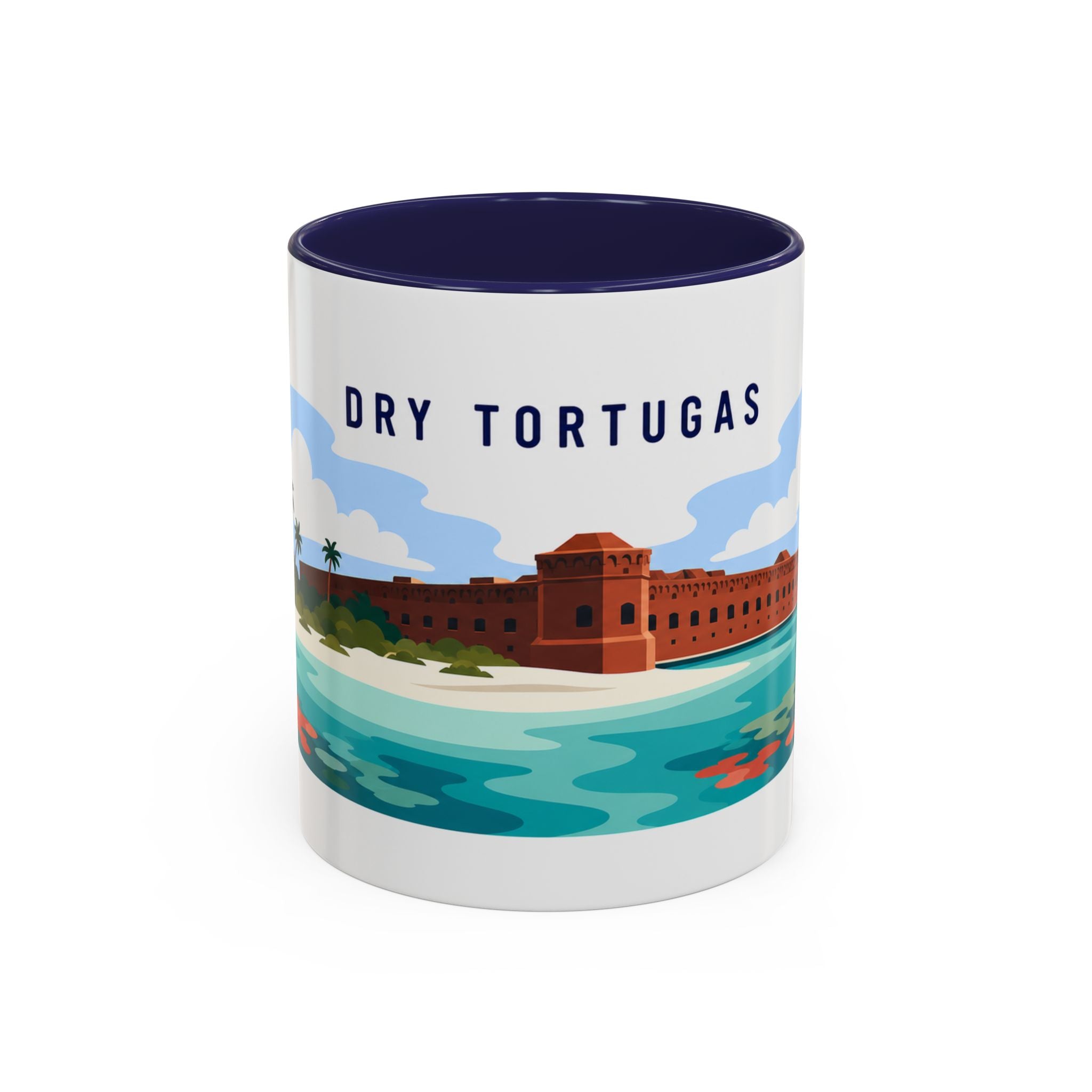 Dry Tortugas National Park Coffee Mug | Solid Color Block Park Souvenir | 11oz 15oz Accent Mug