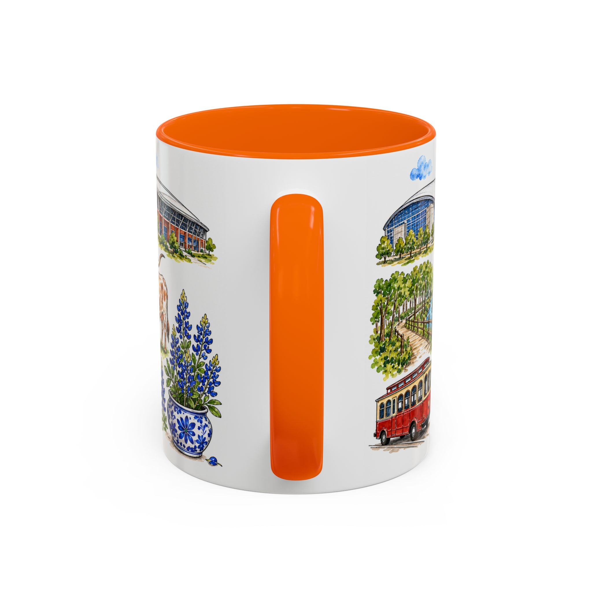 Arlington Illustrated Travel Mug | City Souvenir Accent Coffee Mug | 11oz 15oz Ceramic Cup