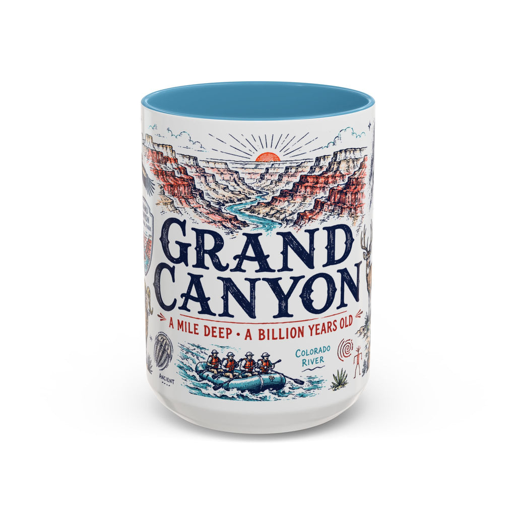 Grand Canyon National Park Coffee Mug | Hiking Camping Nature Gift | Accent Color Ceramic 11oz 15oz