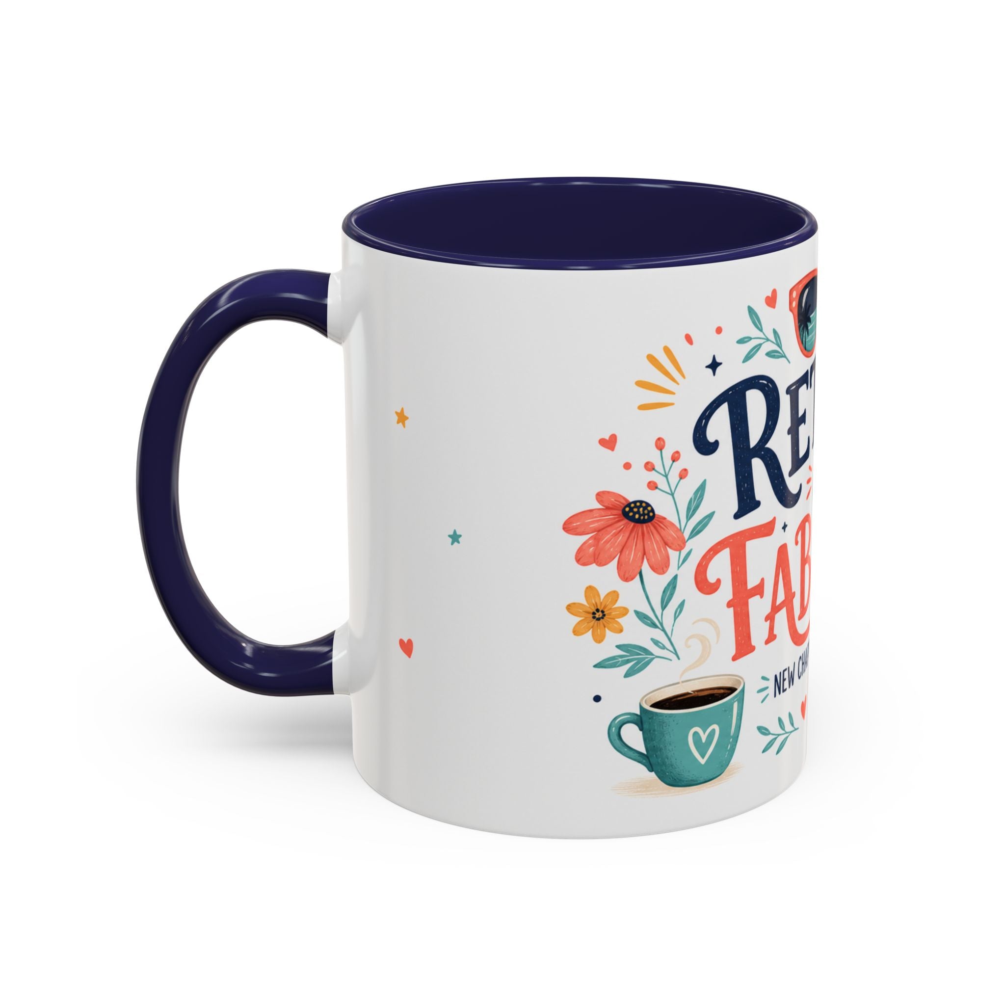 Retired And Fabulous Coffee Mug | Retirement Gift For Women Men | Accent Color Ceramic 11oz 15oz