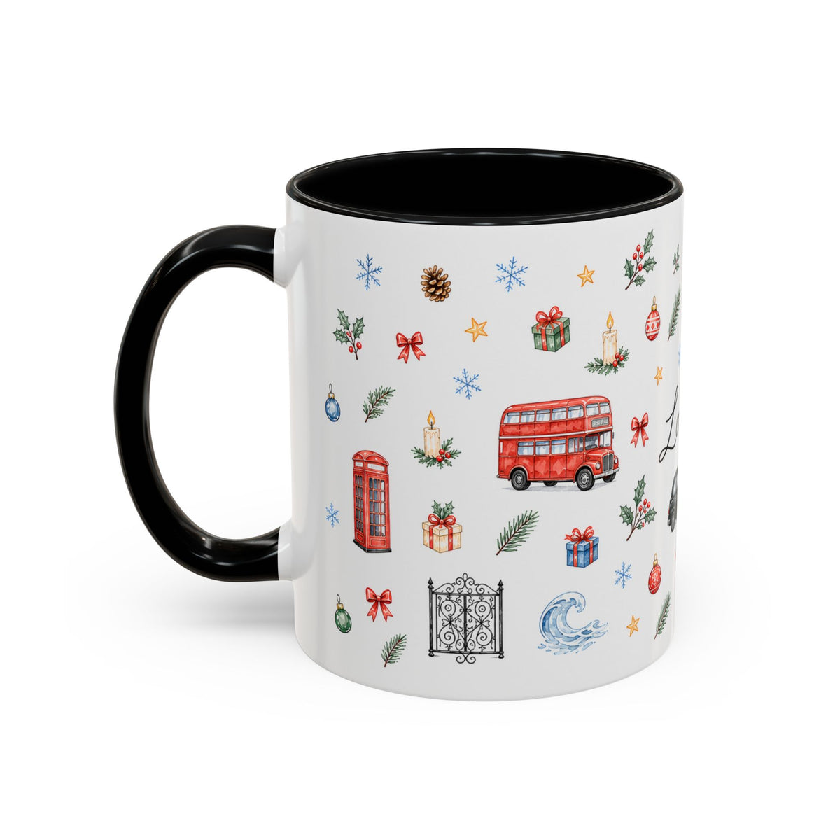 London Christmas Mug | Watercolor City Souvenir, Travel Memories, Ceramic Coffee Cup