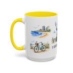 Virginia Beach Illustrated Travel Mug | City Souvenir Accent Coffee Mug | 11oz 15oz Ceramic Cup