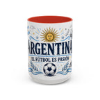 Argentina Soccer Coffee Mug | Soccer Fan Gift | Accent Color Ceramic 11oz 15oz Match Day Cup