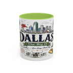 Dallas Coffee Mug | Texas Souvenir City Gift | Accent Color Ceramic 11oz 15oz