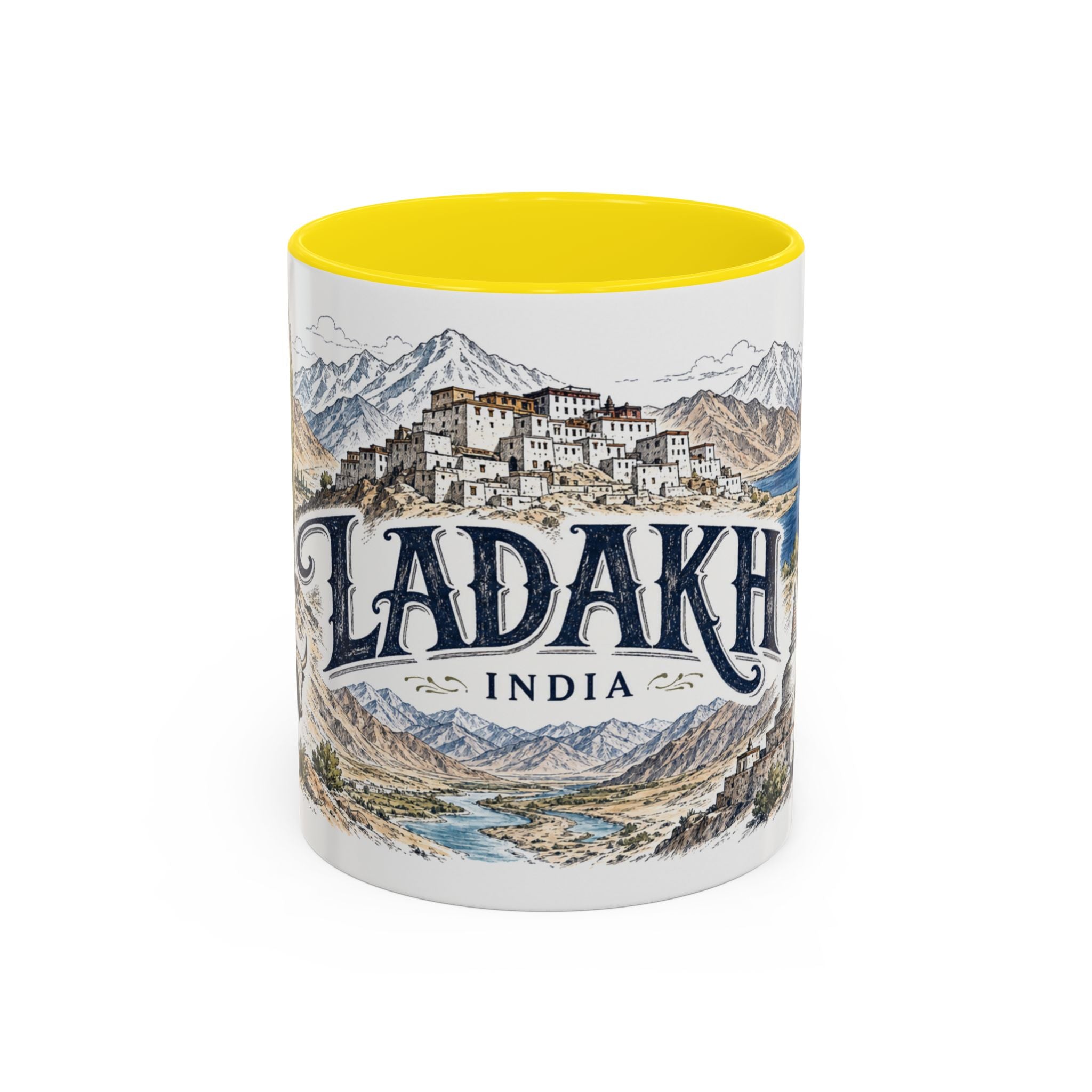 Ladakh Mug, India Travel Souvenir, Bucket List Gift, Accent Ceramic Coffee Mug 11oz 15oz